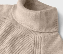 Rollkragenpullover, cremefarben meliert