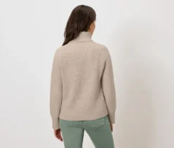 Rollkragenpullover, cremefarben meliert