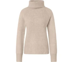 Rollkragenpullover, cremefarben meliert