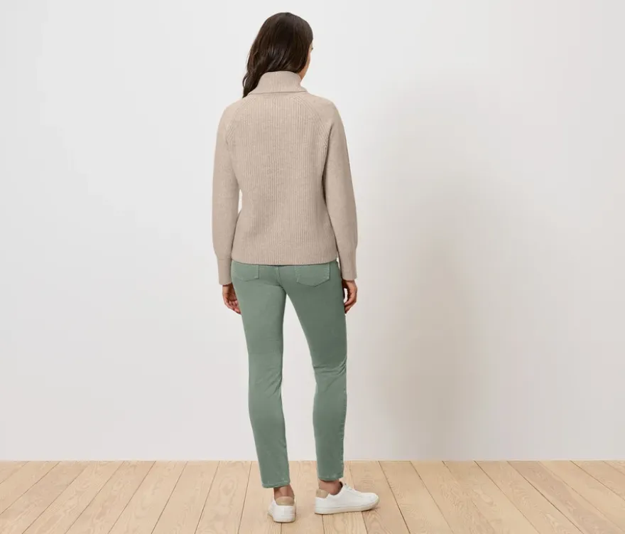Rollkragenpullover, cremefarben meliert