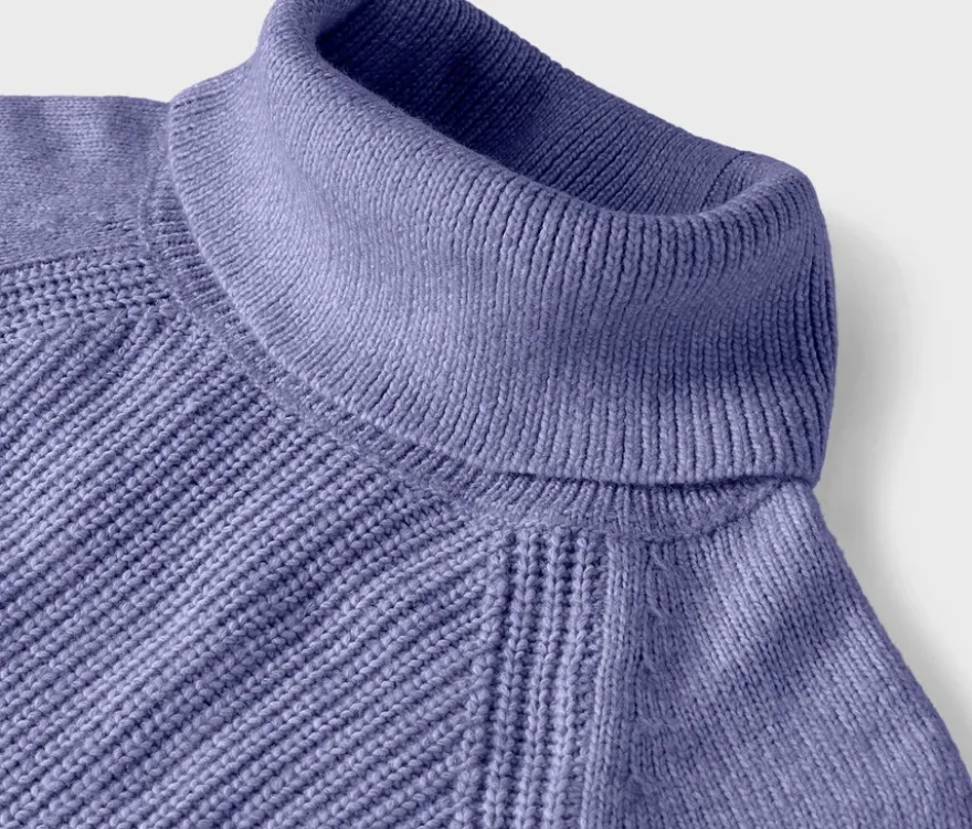 Rollkragenpullover, fliederfarben meliert