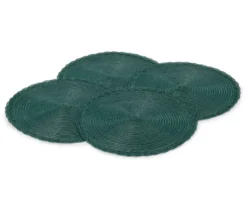 4 runde Platzsets, grün