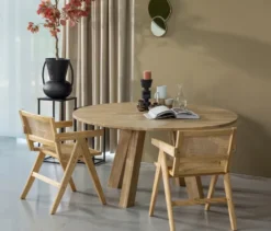 Runder WOOOD Esstisch »Rhonda«, ca. 150 cm, Eiche naturfarben