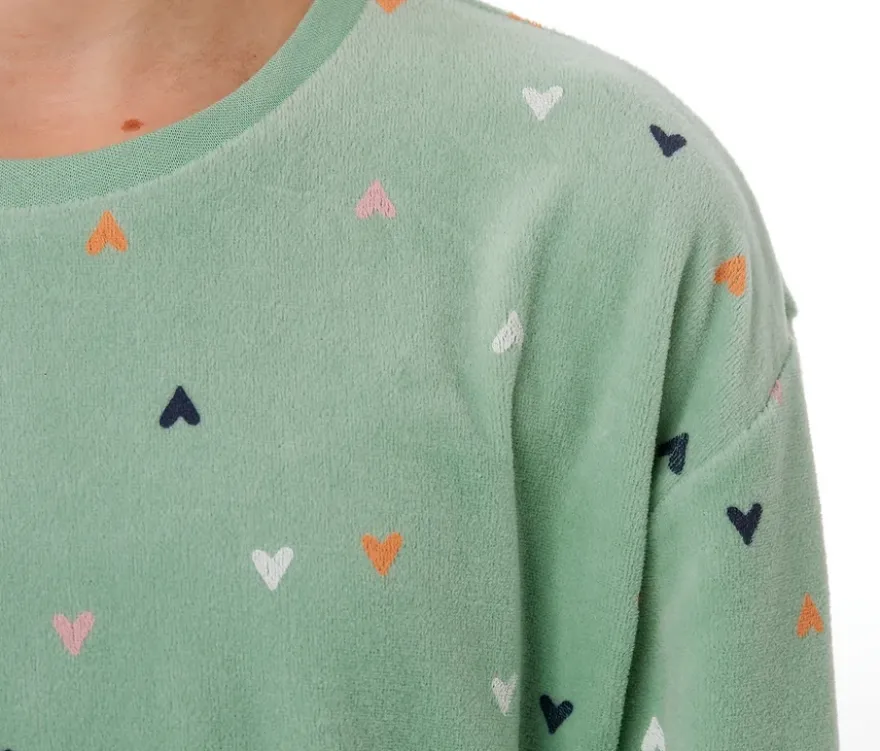 SCHIESSER Kinder-Velours-Pyjama »Herzchen«