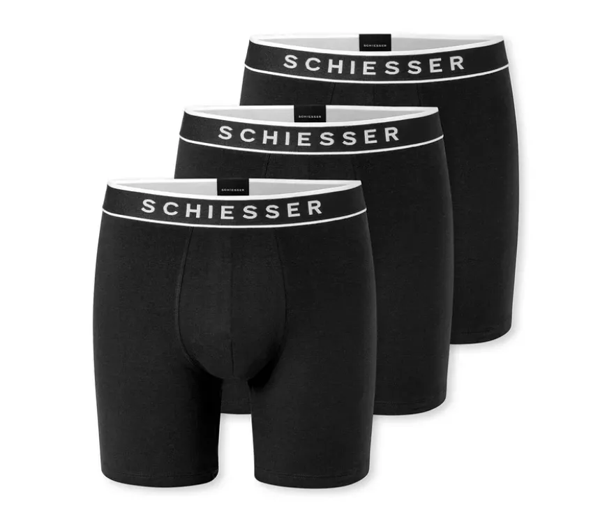 3 SCHIESSER Long-Shorts, schwarz