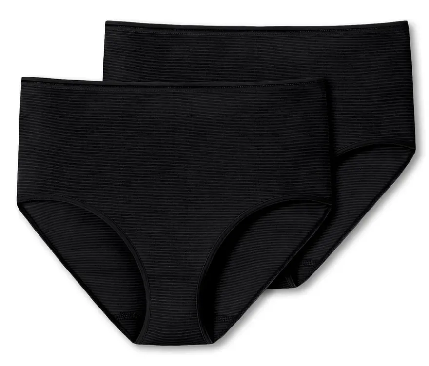 2 SCHIESSER Midislips mit Modal, schwarz, Streifen