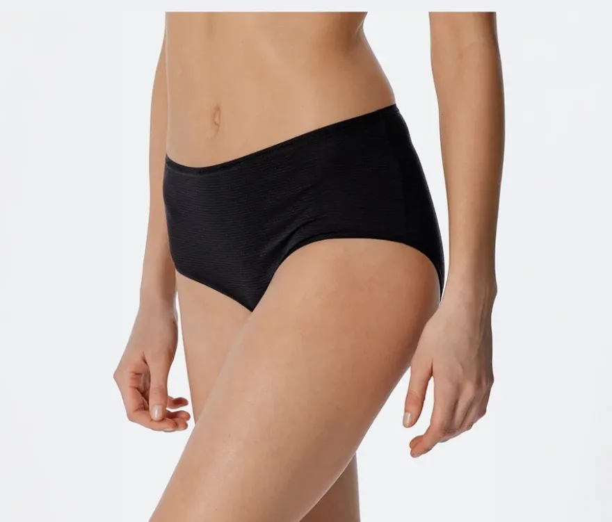 2 SCHIESSER Midislips mit Modal, schwarz, Streifen