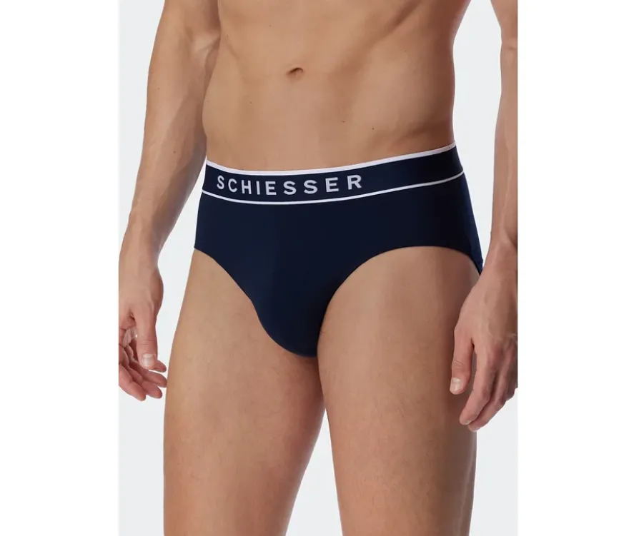 3 SCHIESSER Rio-Slips, dunkelblau