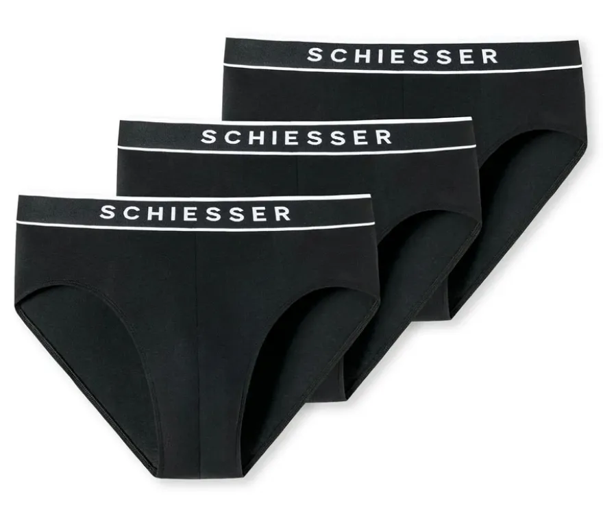 3 SCHIESSER Rio-Slips, schwarz
