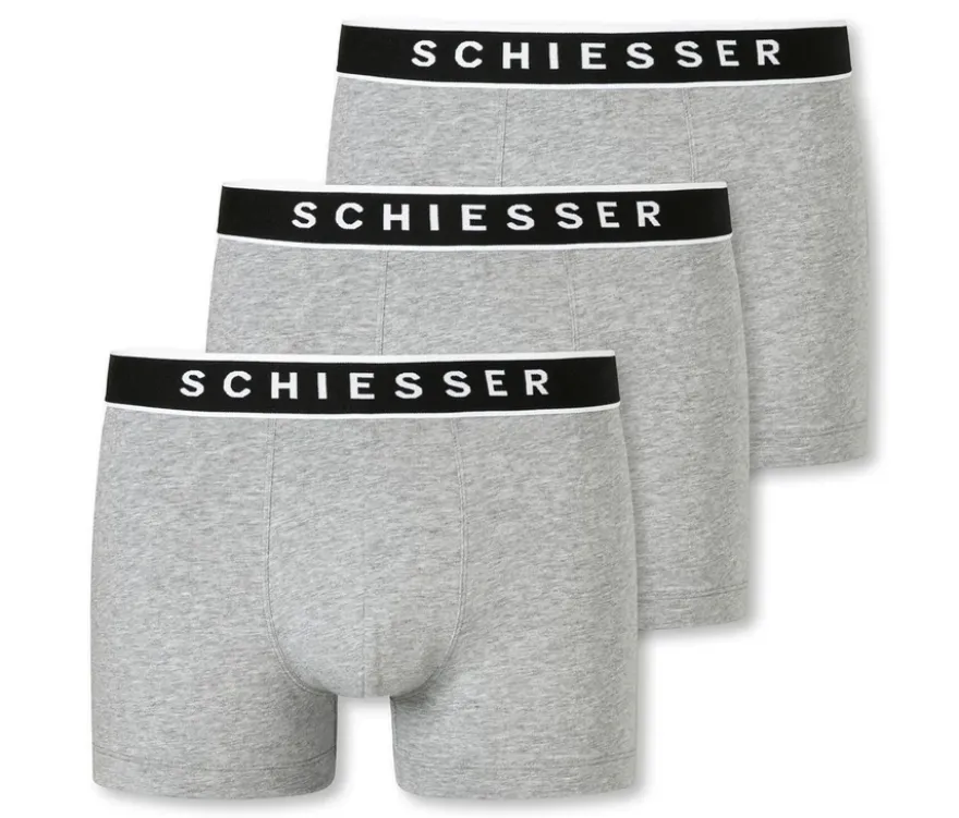 3 SCHIESSER Shorts, grau meliert