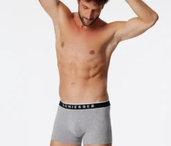 3 SCHIESSER Shorts, grau meliert