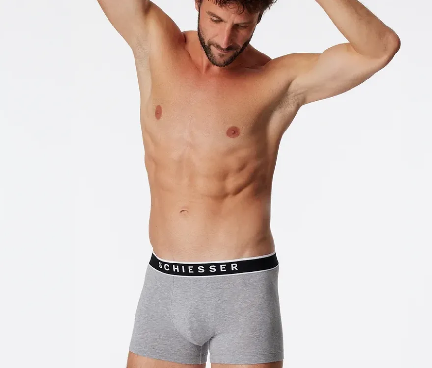 3 SCHIESSER Shorts, grau meliert