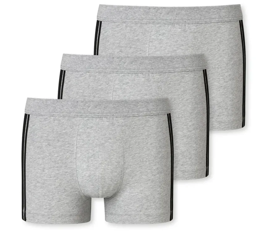 3 SCHIESSER Shorts, grau meliert