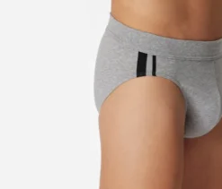 3 SCHIESSER Slips, grau meliert
