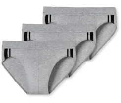 3 SCHIESSER Slips, grau meliert