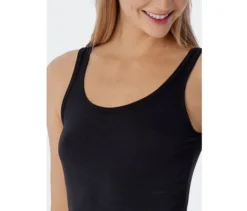 2 SCHIESSER Trägertops mit Modal, schwarz, Streifen