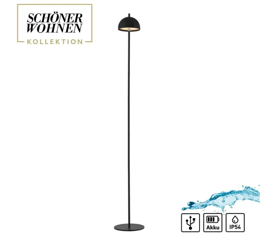 SCHÖNER WOHNEN-Kollektion Akku-Stehleuchte »Bellis«, schwarz