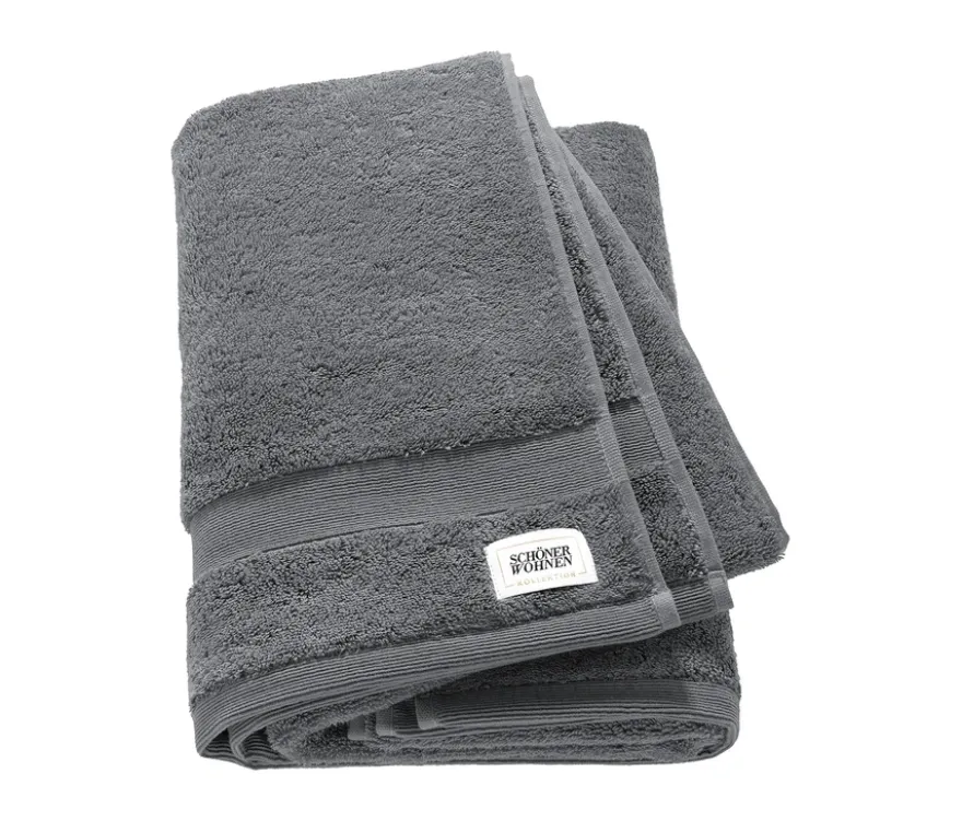 SCHÖNER WOHNEN-Kollektion 2 Badetücher »Cuddly«, anthrazit