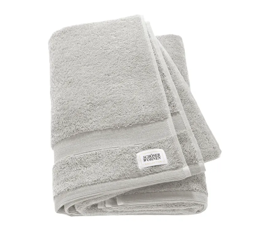 SCHÖNER WOHNEN-Kollektion 2 Badetücher »Cuddly«, hellgrau