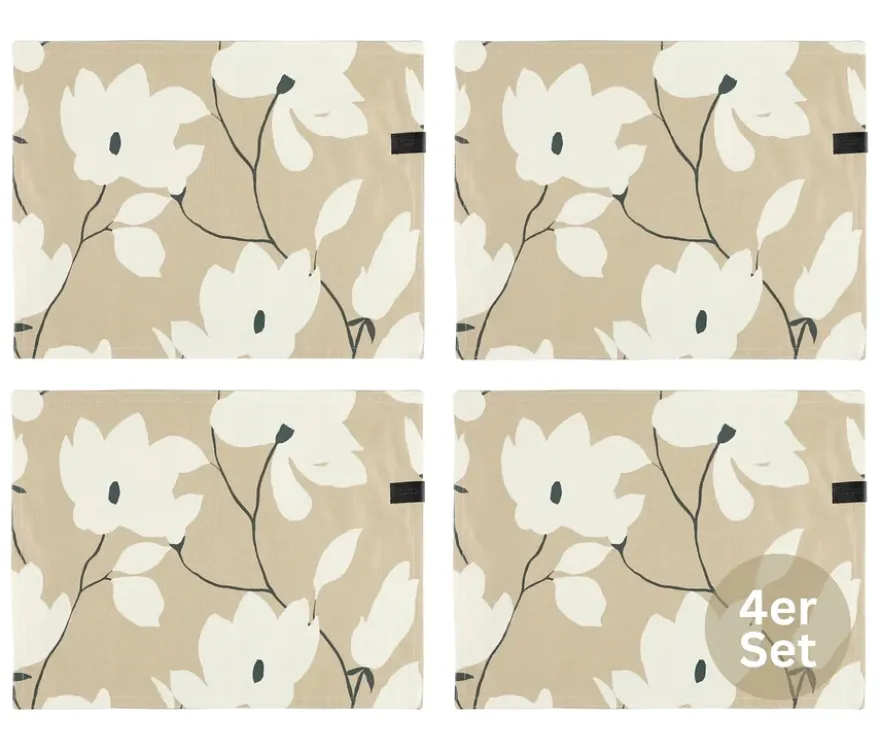 SCHÖNER WOHNEN - Kollektion 4er-Tischset, sandfarben-floral