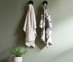 SCHÖNER WOHNEN-Kollektion Küchentextil-Set, Schürze und 2 Geschirrtücher, grau