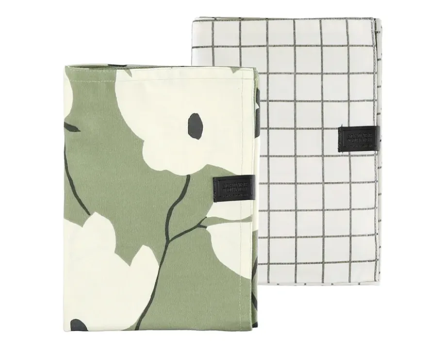 SCHÖNER WOHNEN-Kollektion Küchentextil-Set, Schürze und 2 Geschirrtücher, khaki