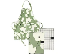 SCHÖNER WOHNEN-Kollektion Küchentextil-Set, Schürze und 2 Geschirrtücher, khaki
