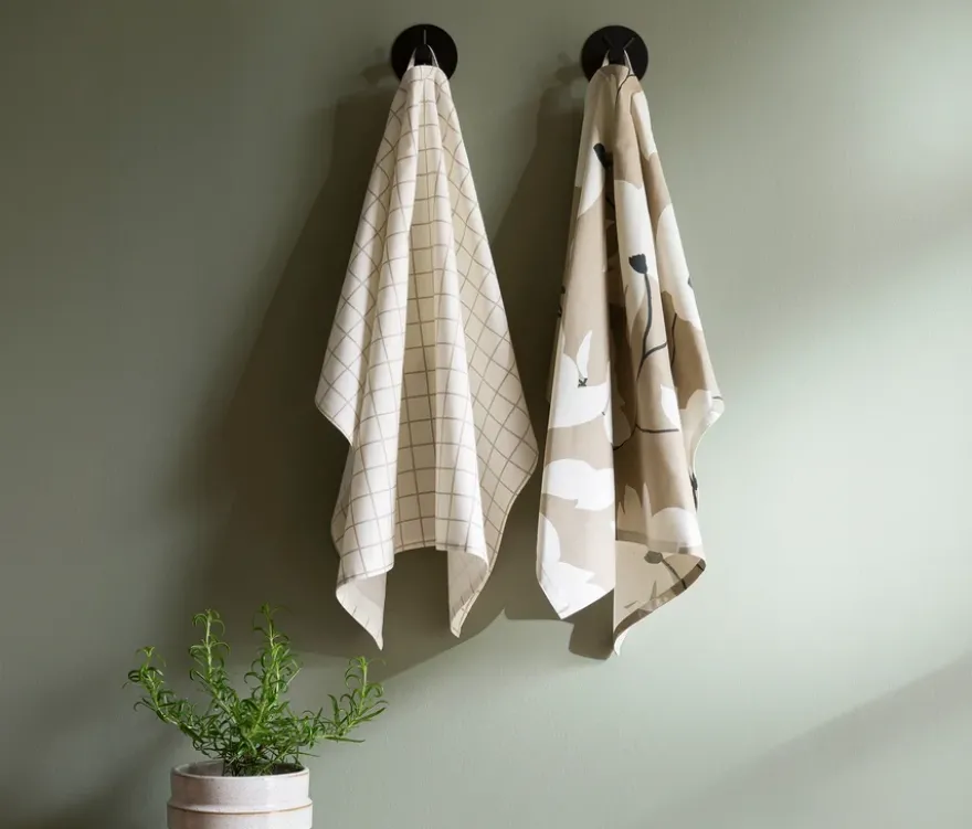 SCHÖNER WOHNEN-Kollektion Küchentextil-Set, Schürze und 2 Geschirrtücher, sandfarben