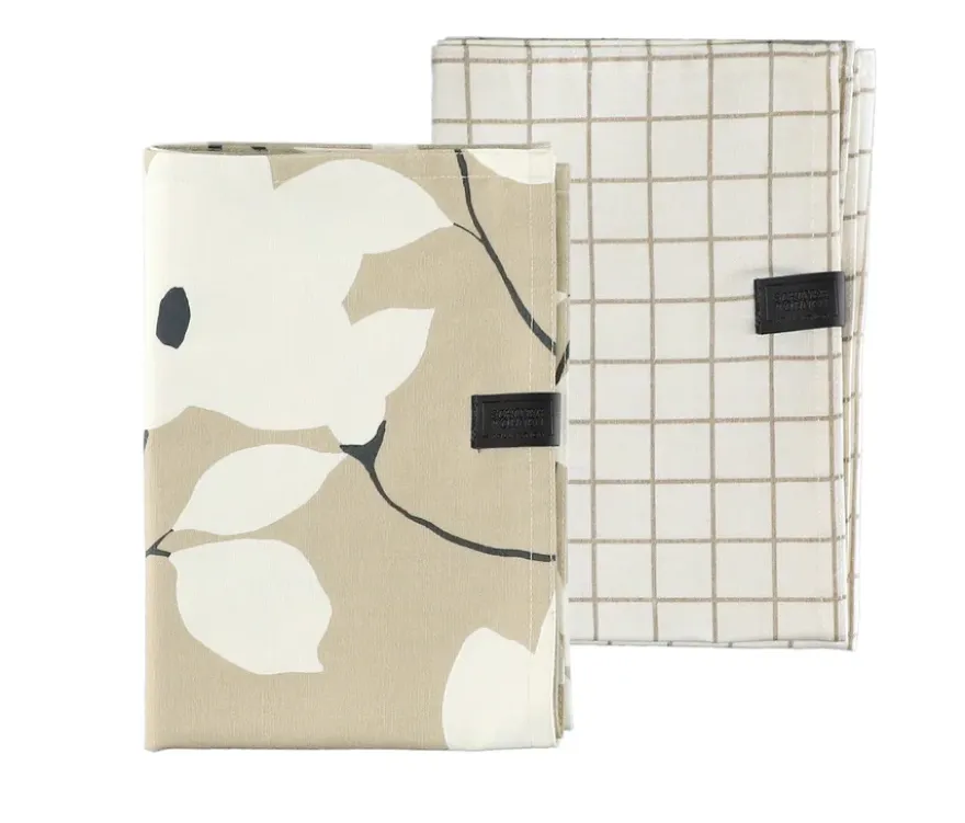 SCHÖNER WOHNEN-Kollektion Küchentextil-Set, Schürze und 2 Geschirrtücher, sandfarben
