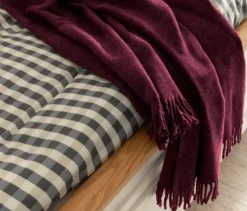SCHÖNER WOHNEN-Kollektion Wohndecke »BASICS«, pflaume