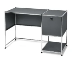 Schreibtisch Metall »CN3« mit Klapptür, grau