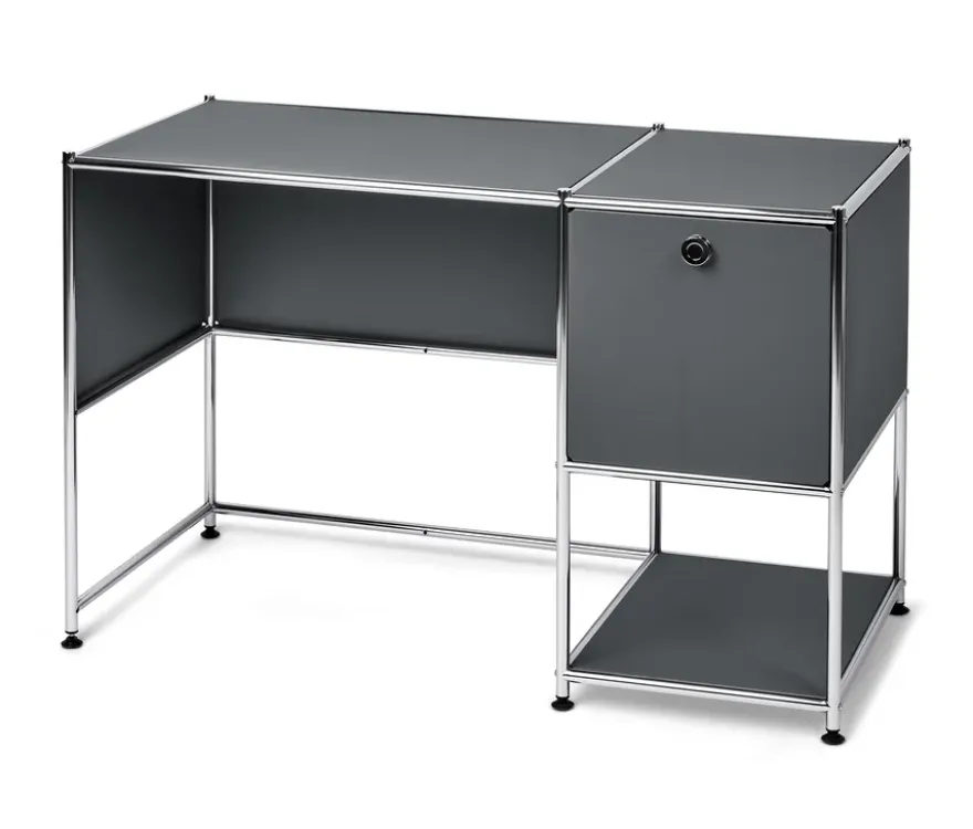 Schreibtisch Metall »CN3« mit Klapptür, grau