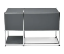 Schreibtisch Metall »CN3« mit Klapptür, grau