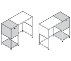 Schreibtisch Metall »CN3« mit Klappenfach, taupe
