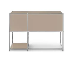 Schreibtisch Metall »CN3« mit Klappenfach, taupe