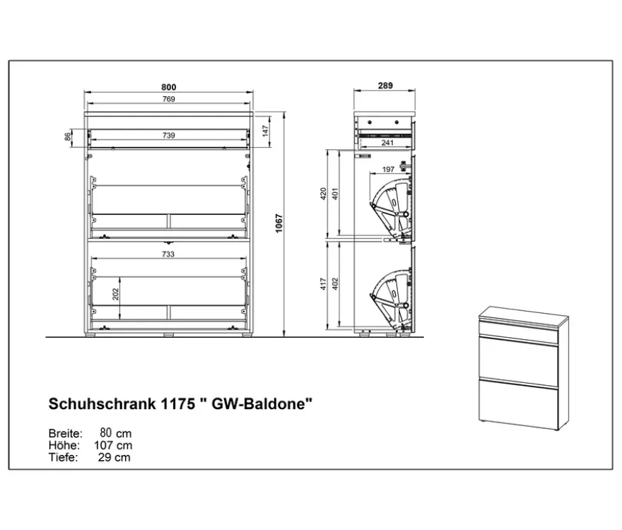 Schuhschrank »Baldone«, graphit