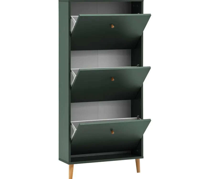 Schuhschrank »Bjarne«, 3 Klappen, waldgrün