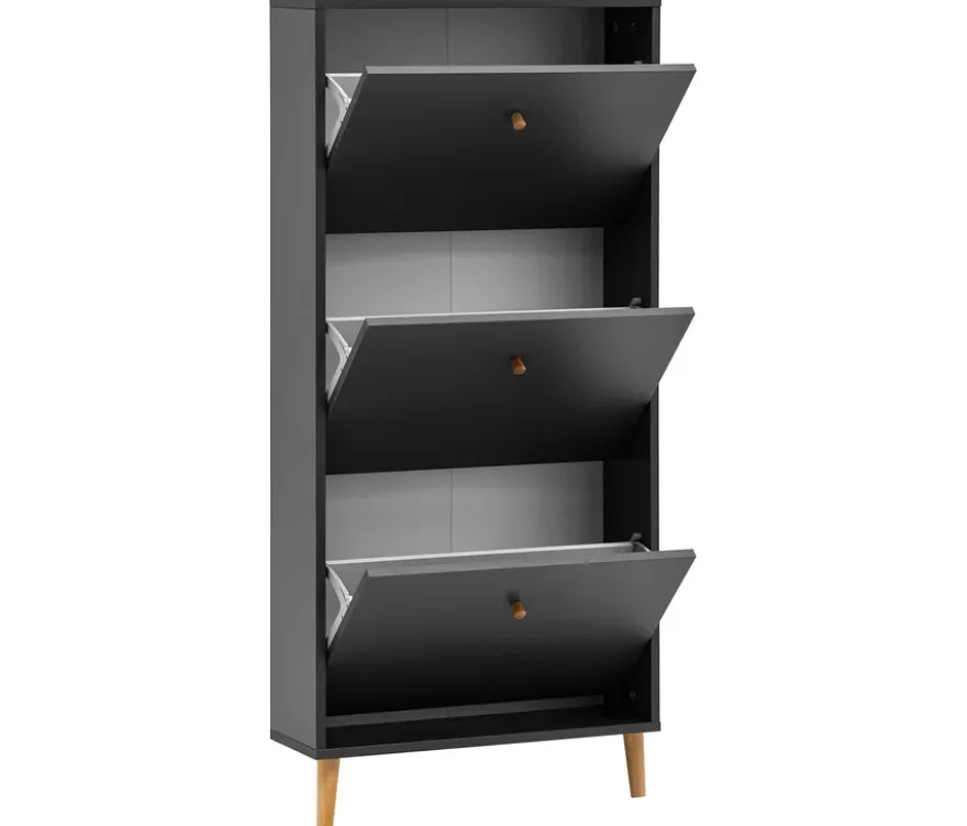 Schuhschrank »Bjarne«, 3 Klappen, anthrazit