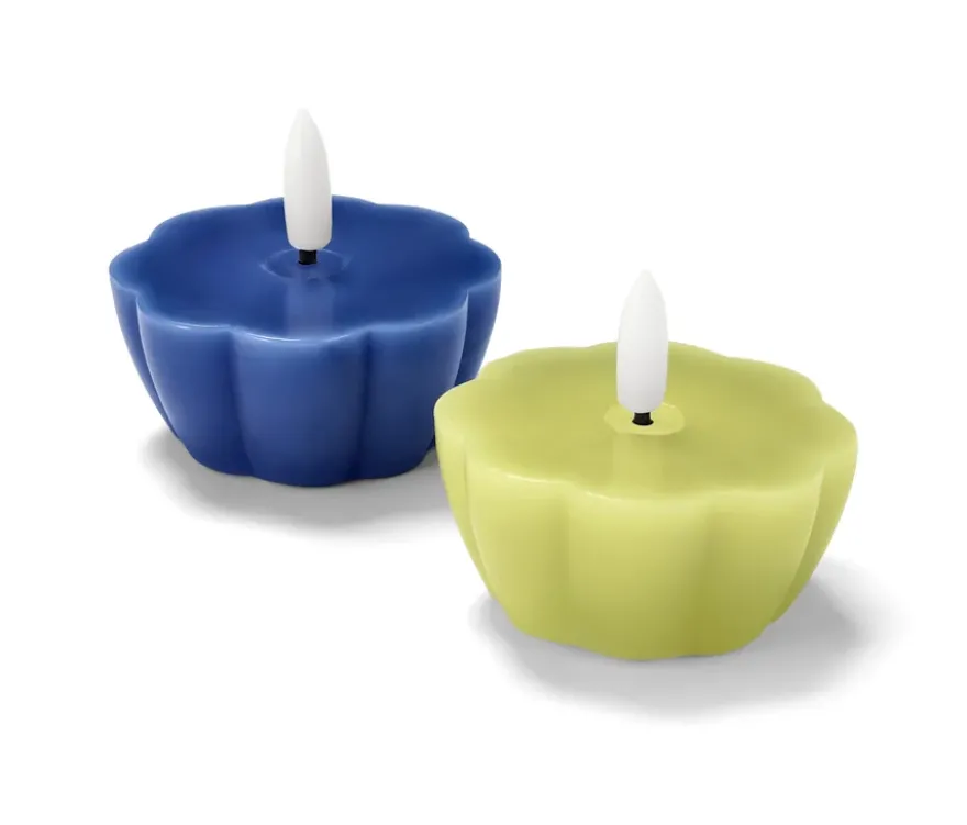 2 schwimmende LED-Echtwachs-Teelichter