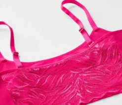 Seamless-Bustier mit Spitze, fuchsia