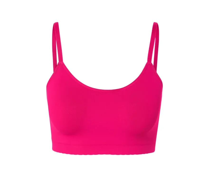 Seamless-Bustier mit Spitze, fuchsia