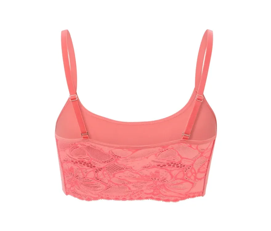 Seamless-Bustier mit Spitze, papaya