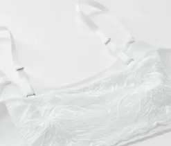 Seamless-Bustier mit Spitze, weiß