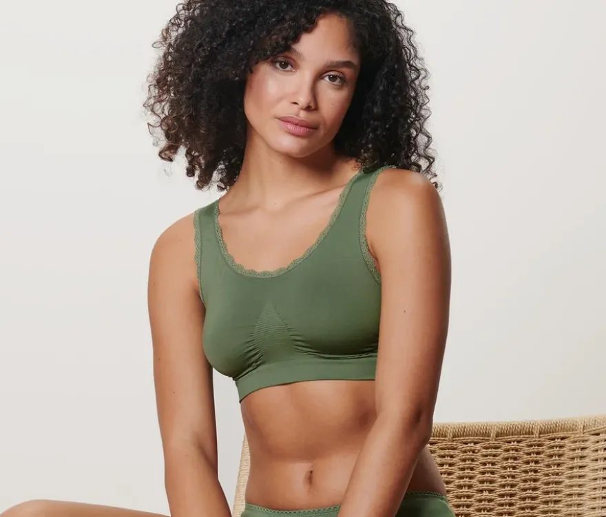 Seamless-Bustier, olivgrün