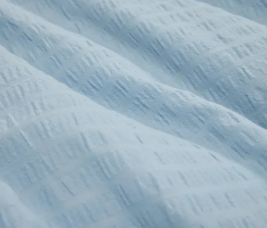Seersucker-Bettwäsche, hellblau, Übergröße