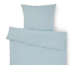 Seersucker-Bettwäsche, Normalgröße, blau