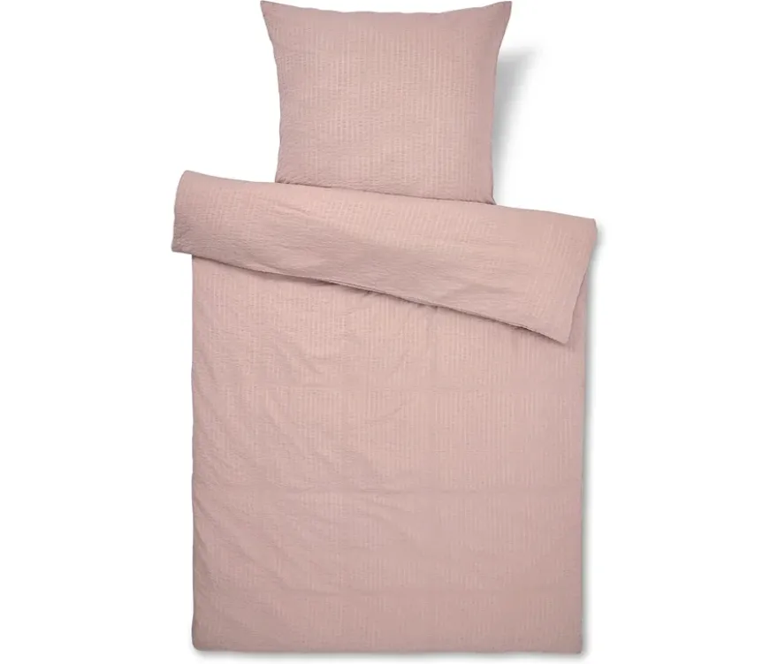 Seersucker-Bettwäsche, rosé, Übergröße