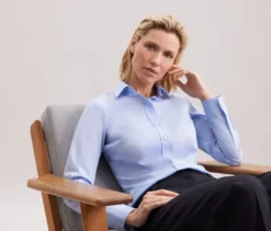 Seidensticker Bluse Slim Fit non iron, hellblau