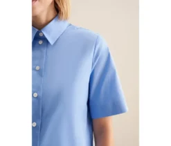 Seidensticker Kurzarm-Bluse, hellblau