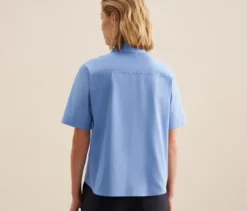 Seidensticker Kurzarm-Bluse, hellblau